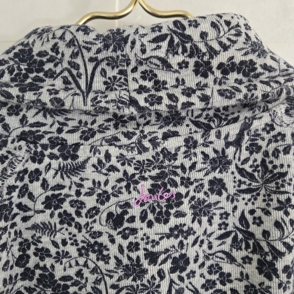 Joules Nadia Floral Print Funnel Neck Pullover Sweatshirt Blue Gray Size 14 - Picture 9 of 10